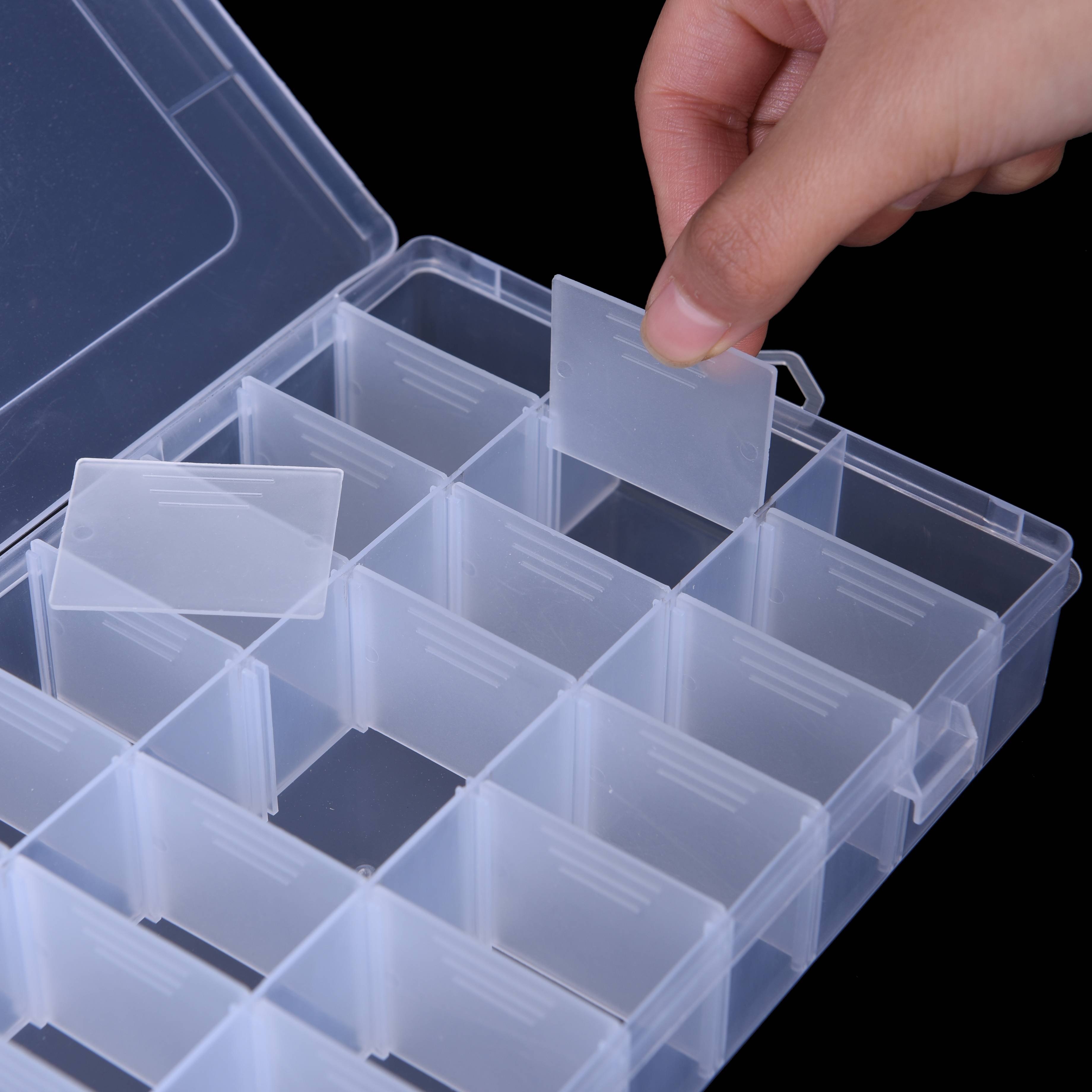6 8 10 15 Grids transparent Jewellery jewelry makeup tools Box Organizer Storage Box Plastic