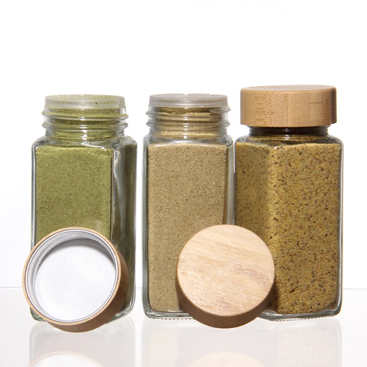 Hot Sale Kitchen Household Storage Jars 4oz Glass Spice Jar Seasoning Bottle With Various Lid