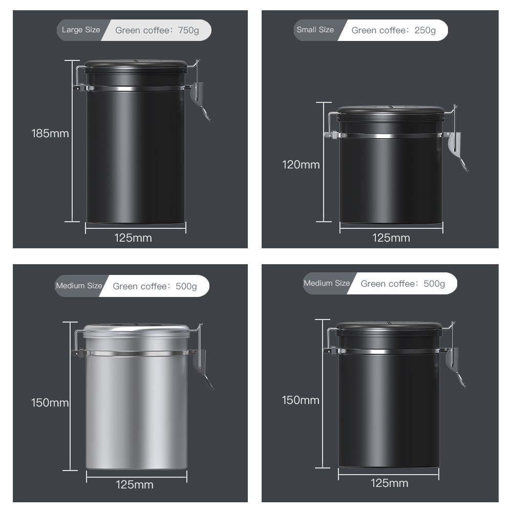 DHPO Wholesale Tea Tins Sugar Food Storage Jar Airtight Container Stainless Steel Tea Tin Coffee Canister