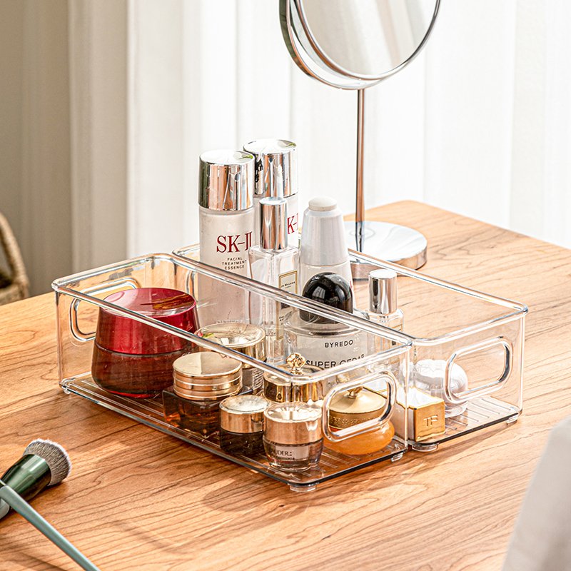 Stackable Fridge Storage Bins Pantry Organizers Kitchen Refrigerator Transparent Plastic Containers For Food Storage With Handle
