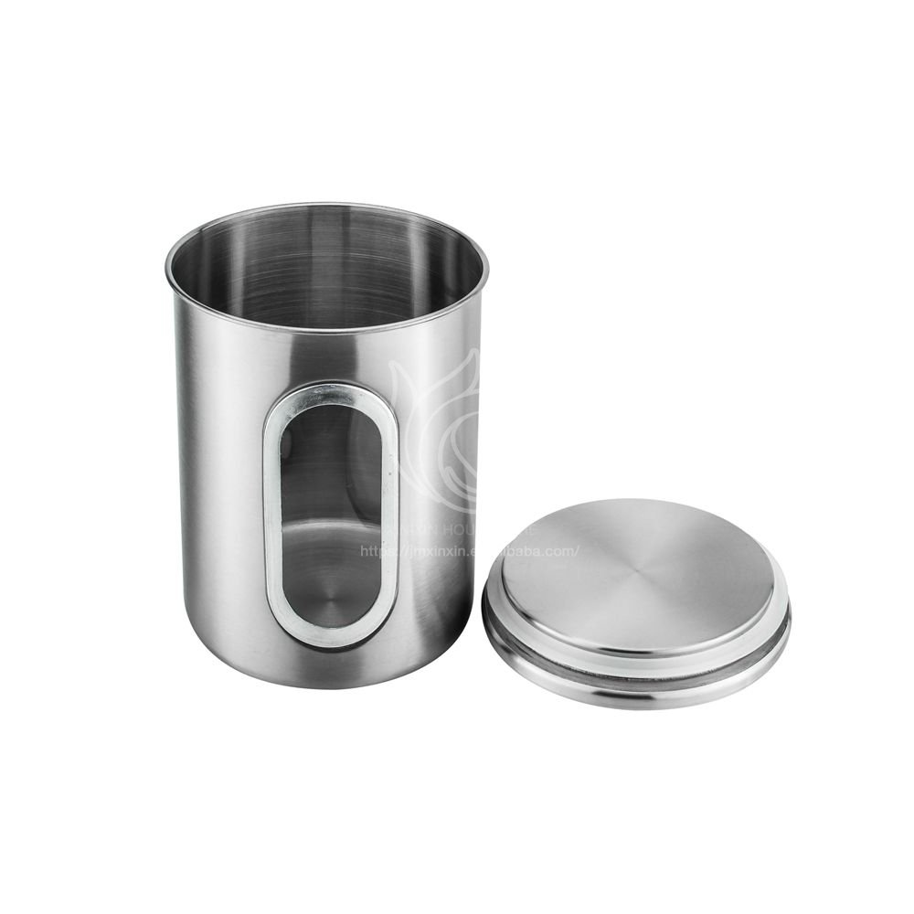 4-piece set Sugar Food Storage Jar Airtight Storage Container Stainless Steel Tea Coffee Canister Canister Sets Home Kitchen