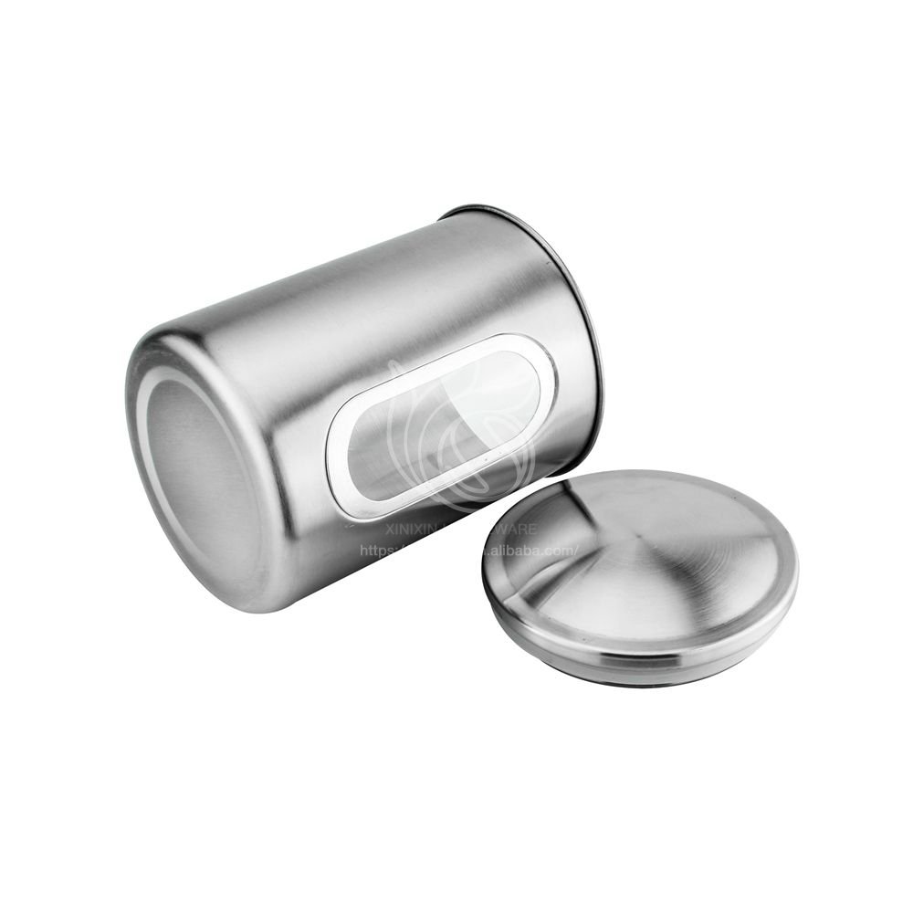 4-piece set Sugar Food Storage Jar Airtight Storage Container Stainless Steel Tea Coffee Canister Canister Sets Home Kitchen