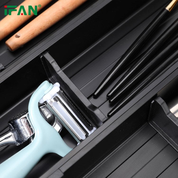 Drawer Organizer Expandable Cutlery Tray Kitchen Cutlery Knife Holder Adjustable Aluminum Alloy Storage Box Spoons Forks Knives