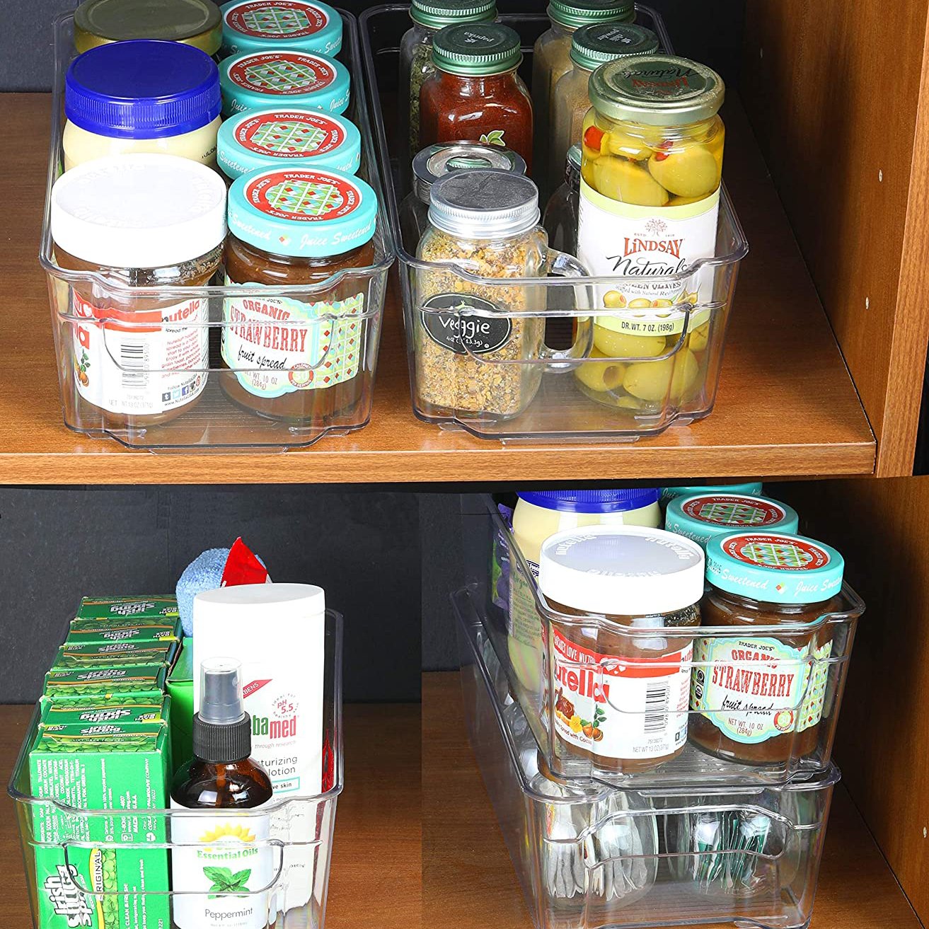 Bins Refrigerator Organizer Food Storage Bins Refrigerator Organizer Plastic Stackable Food Storage Box with Handles Pantry