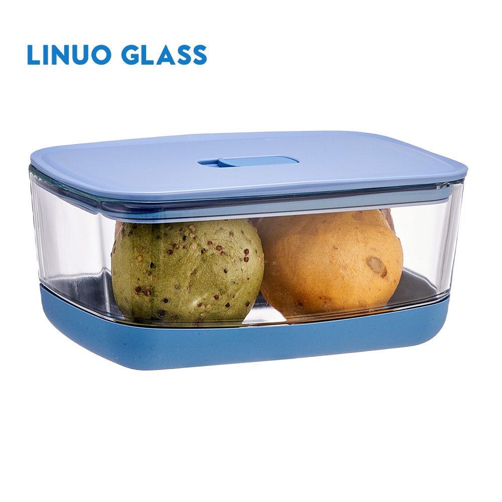 Hot Sales Microwave Oven Safe Stackable Non-slip Glass food Container Airtight Bento Lunch Box Meal Prep storage food Container