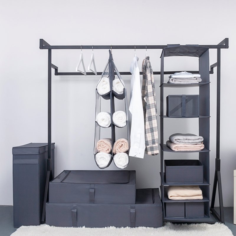 LINDON Home Closet Wardrobe Cube Organizer Folding Storage Boxes Bins with Lid