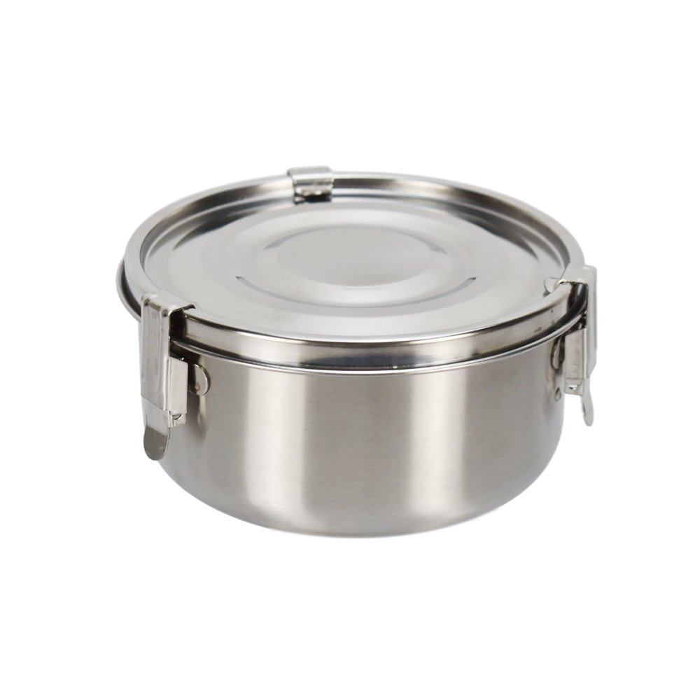 Round Dishwasher safe Airtight Leakproof Food Storage Container Stainless Steel Bento Lunch Box