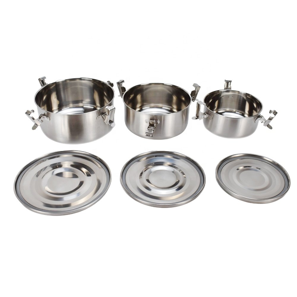 Round Dishwasher safe Airtight Leakproof Food Storage Container Stainless Steel Bento Lunch Box