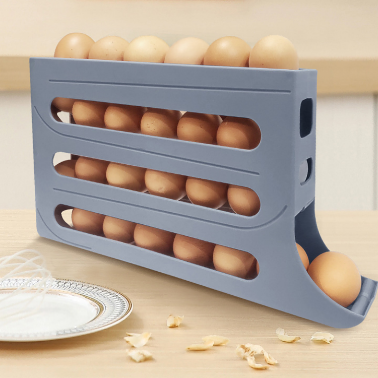 Cross-border slide egg storage box refrigerator side door storage box automatic roll egg box roll egg rack tray