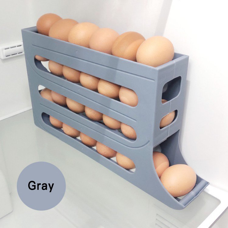 Cross-border slide egg storage box refrigerator side door storage box automatic roll egg box roll egg rack tray