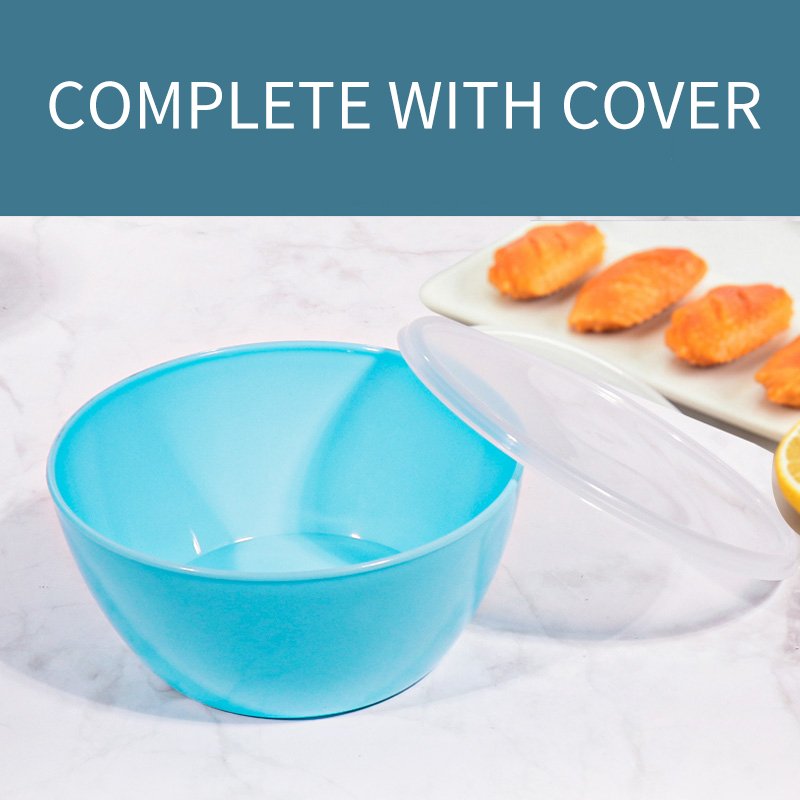 4 Pieces Nesting Salad Bowl Party Snack Serving Bowls Food Storage Container with Lid Plastic Mixing Bowls With Lids Set