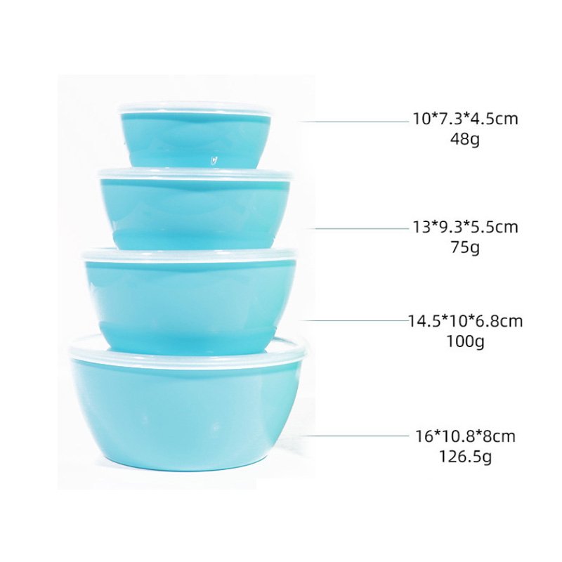 4 Pieces Nesting Salad Bowl Party Snack Serving Bowls Food Storage Container with Lid Plastic Mixing Bowls With Lids Set