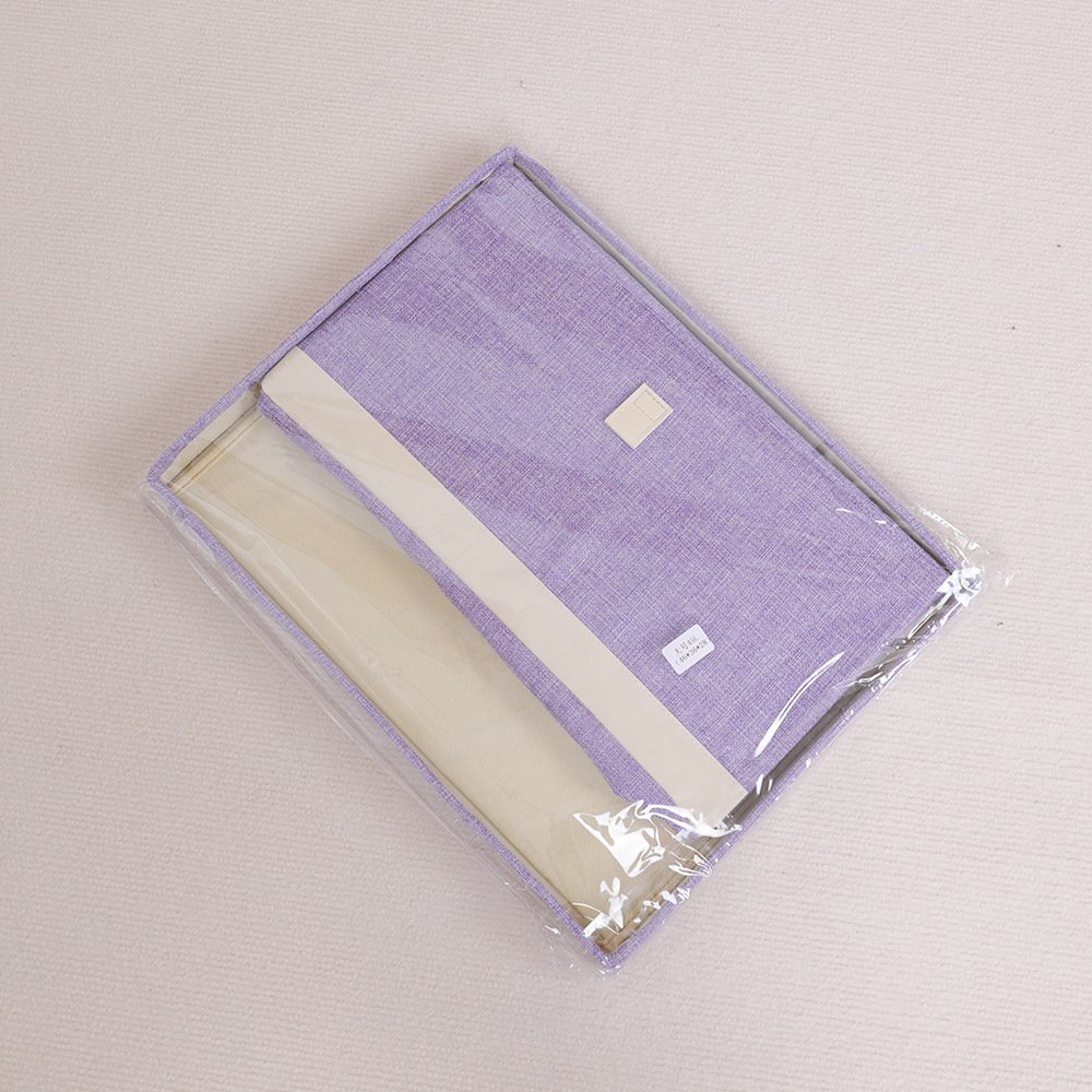 Household cotton and linen clothes storage box toy storage box clothes storage basket foldable organizing box with lid