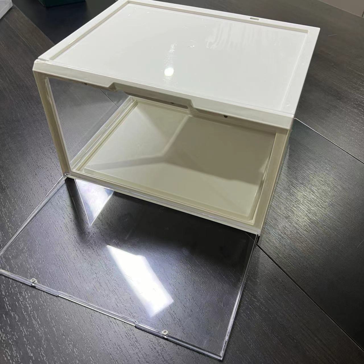 Plastic Premium Shoe Case Acrylic Transparent LED Sneaker Crates Shoe Case Storage Box Clear Custom Stackable