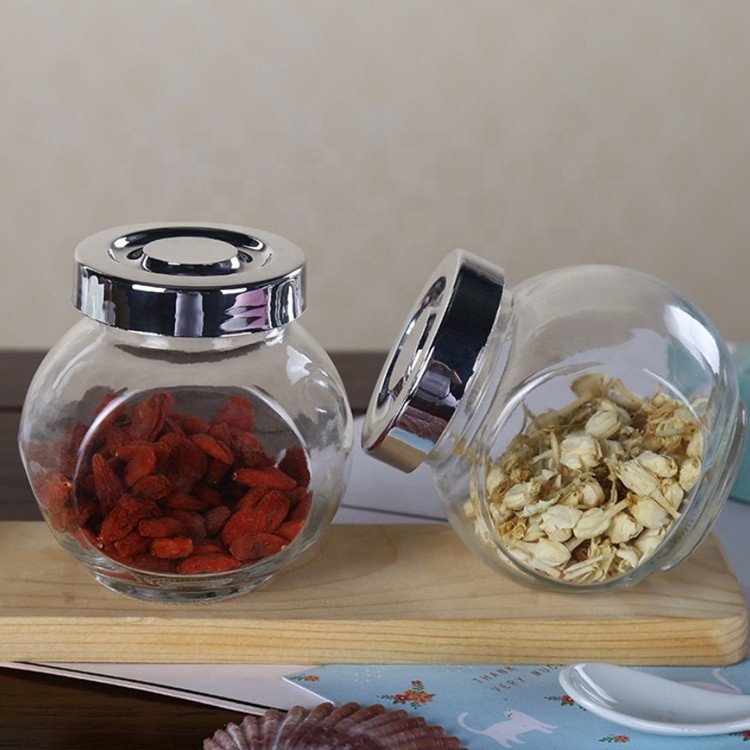 China Wholesale Custom Clear Round Vintage Glass Food Storage Jar