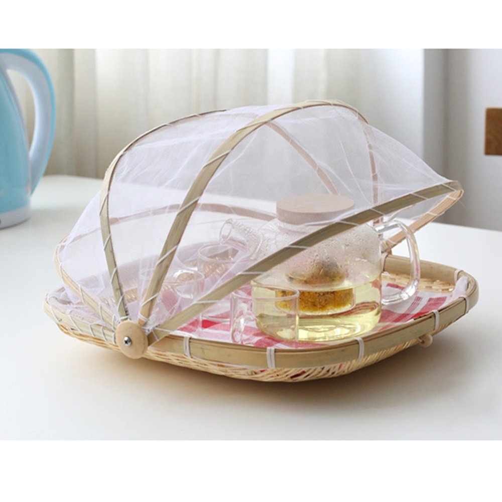 Bamboo Storage tray with handle, weaving tray and natural color for Kitchen Storage Boxes & Bins