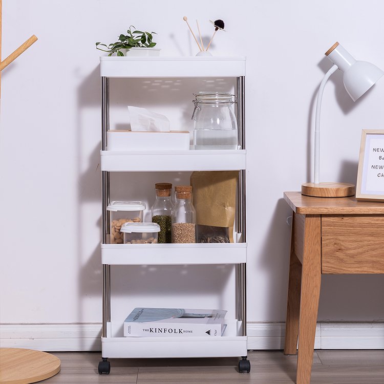 3 Layers Kitchen Bathroom Narrow Corner Home Storage Rack Food Storage Drainer with Wheels