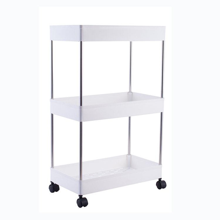 3 Layers Kitchen Bathroom Narrow Corner Home Storage Rack Food Storage Drainer with Wheels