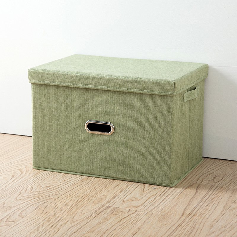 Hot cotton And Linen Foldable home organization clothes storage box with lid