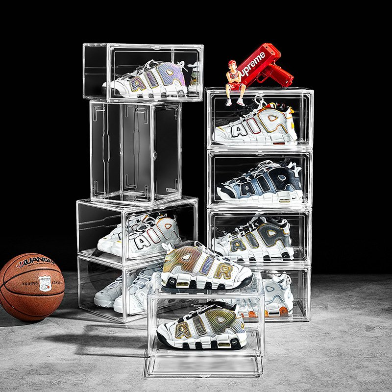 Shoe Storage Boxes Shoe Organizer for Closet Clear Shoe Boxes Clear Plastic Stackable foldable Storage Bins with Lids