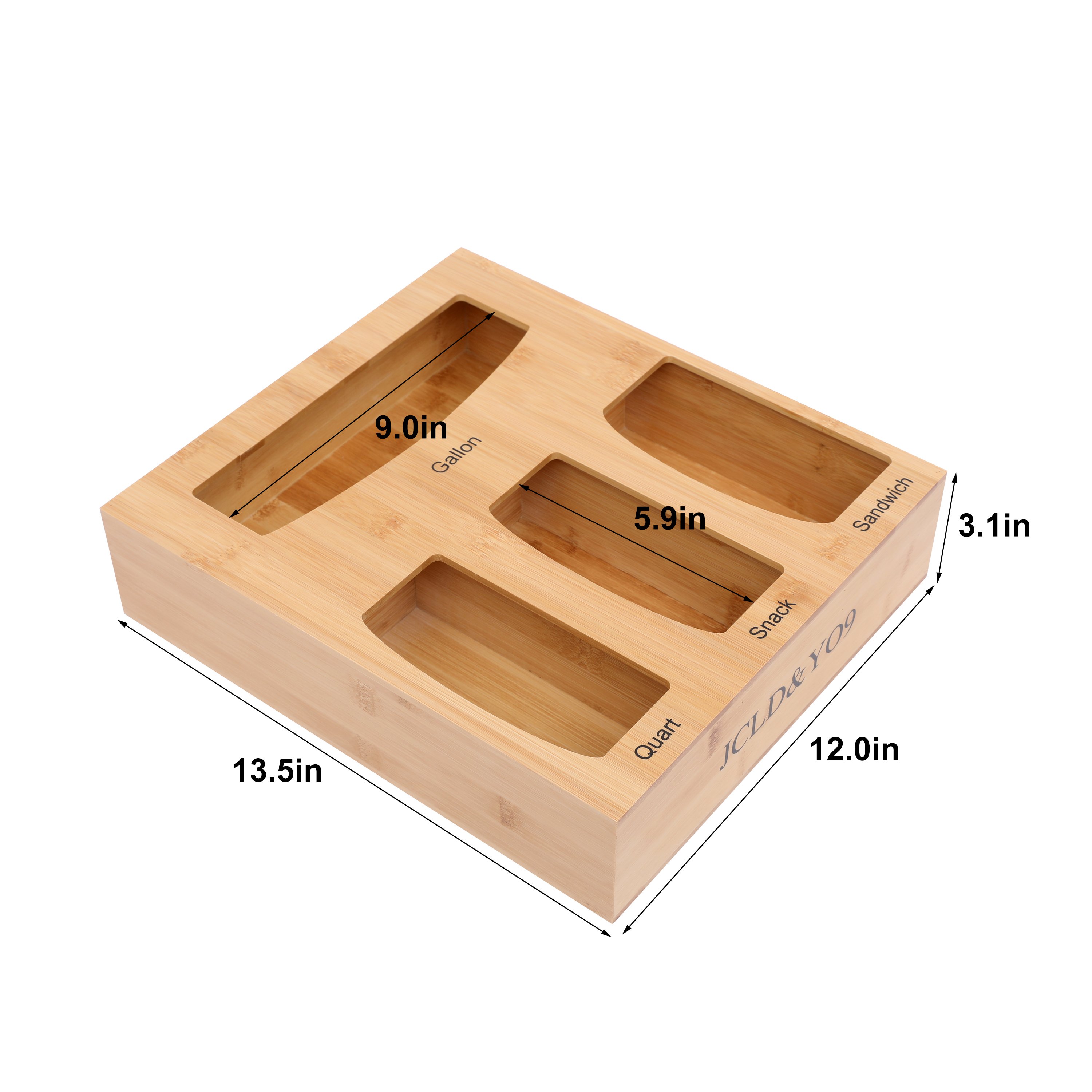 Kitchen Ziplock Bag Food Storage Organizer Bamboo Ziplock Bag Storage Organizer