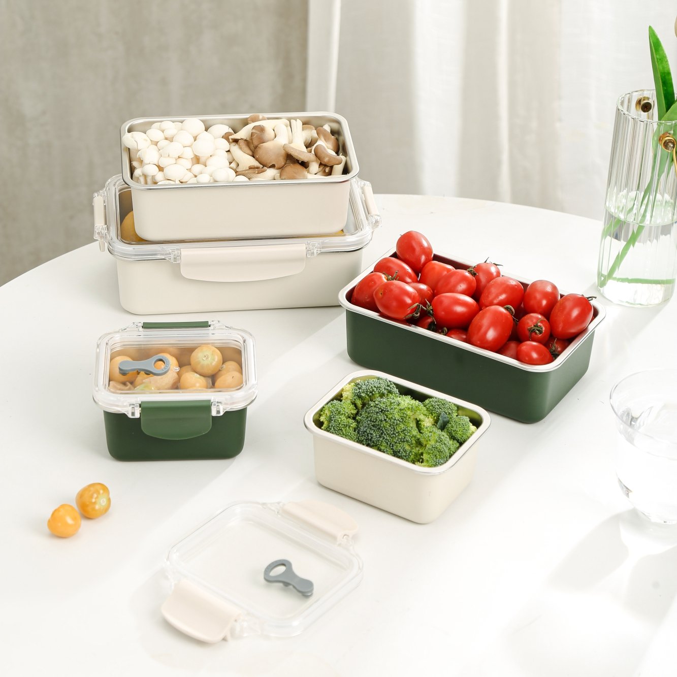 Lekfre Colorful Food Storage Containers Custom Stainless Steel Food Container Take Away Food Storage & Container Microwavable