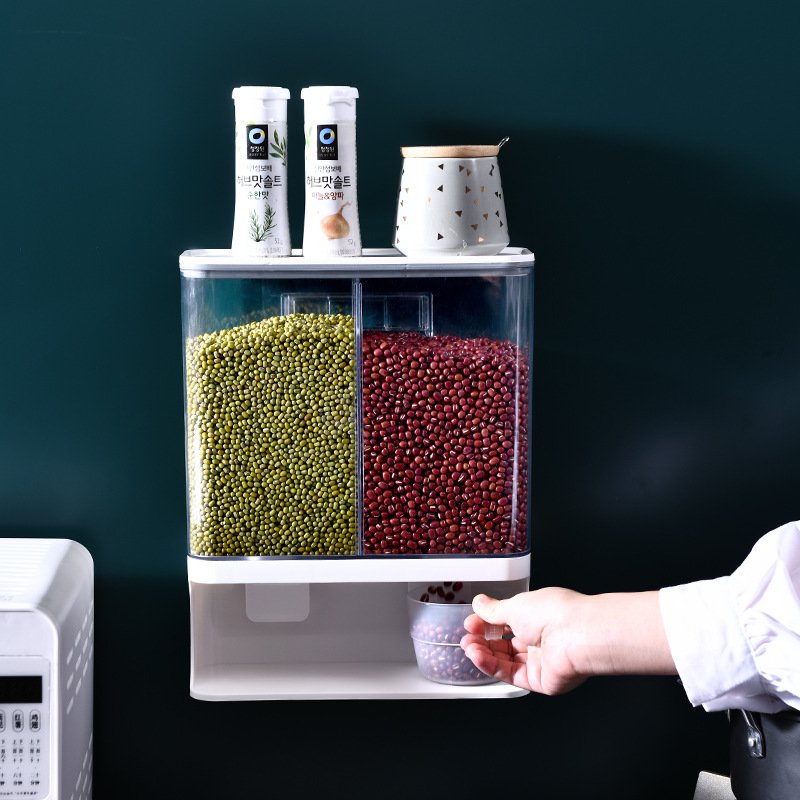 Choice Fun Eco-Friendly Food Storage Box Top Plastic Cereal Dispenser with Lid for Kitchen Travel Packaging Grain Rice Container