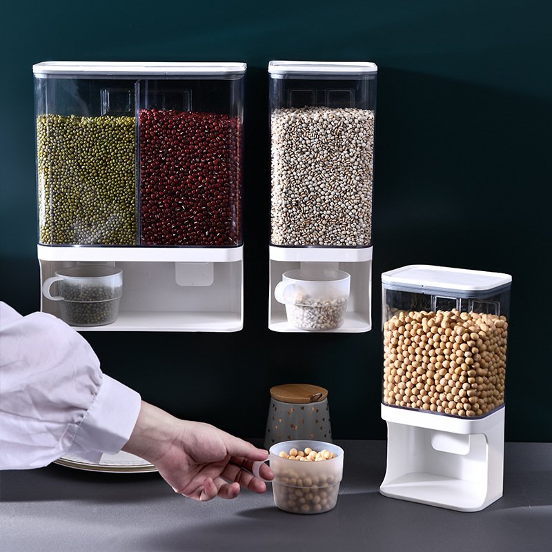 Choice Fun Eco-Friendly Food Storage Box Top Plastic Cereal Dispenser with Lid for Kitchen Travel Packaging Grain Rice Container