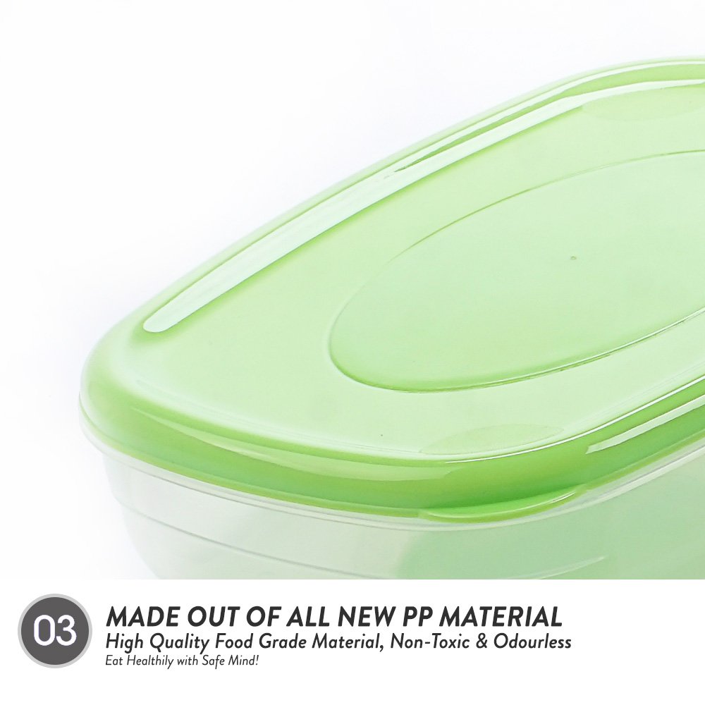 Elianware BPA Free Plastic (PP) Reheat-able Bento Food Safe Food Container Dishwasher Safe 2 Compartment Microwavable Lunch Box