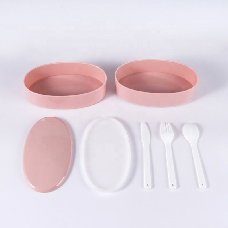 CNCrown 2 Layers Food Grade PP Microwave Dishwasher Safe Plastic Tiffin Box and Storage Box Bins Bento Lunch Box for Kids