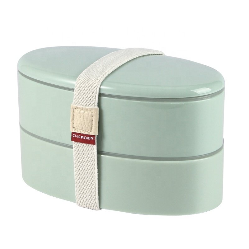 CNCrown 2 Layers Food Grade PP Microwave Dishwasher Safe Plastic Tiffin Box and Storage Box Bins Bento Lunch Box for Kids