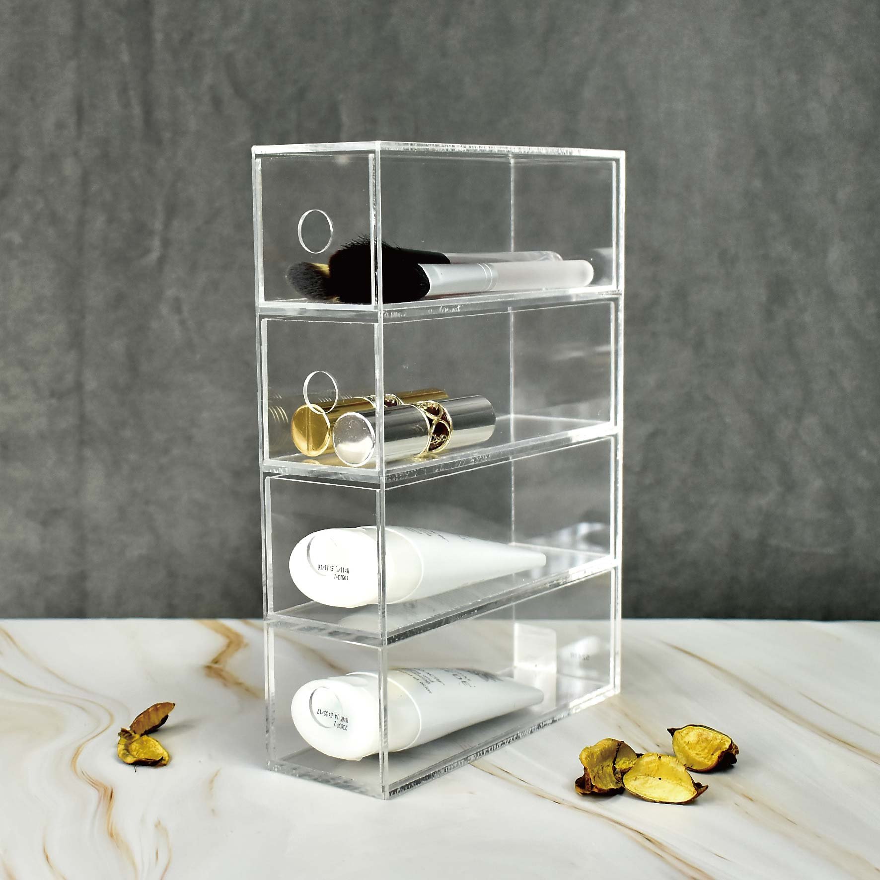 Household Office Desk Four Acrylic Plastic Drawer Storage Box