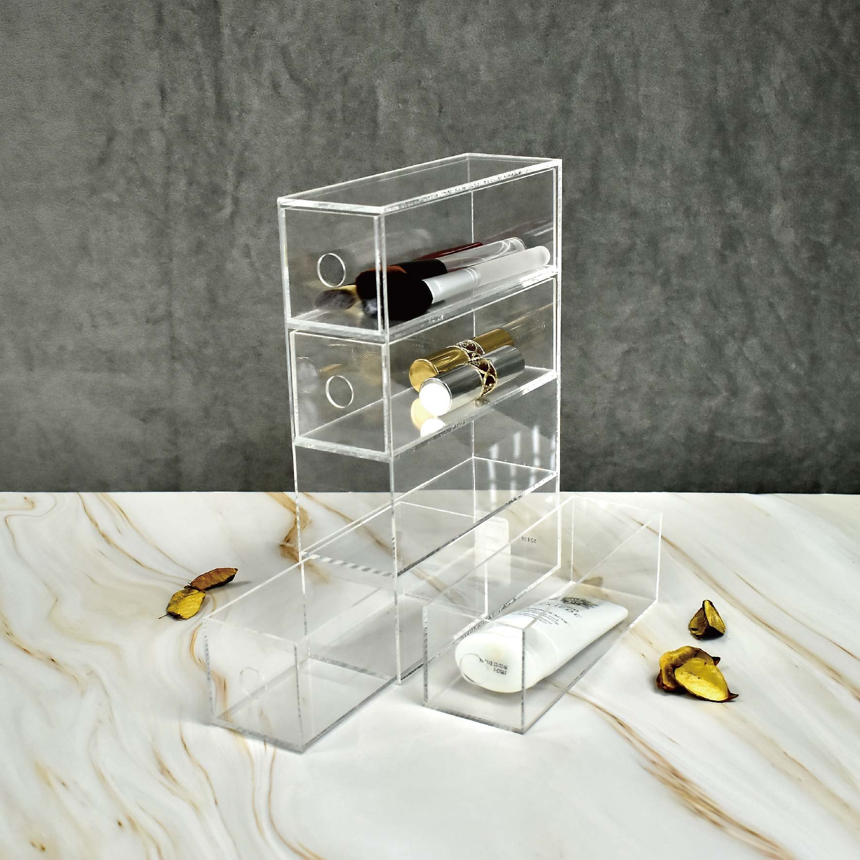 Household Office Desk Four Acrylic Plastic Drawer Storage Box