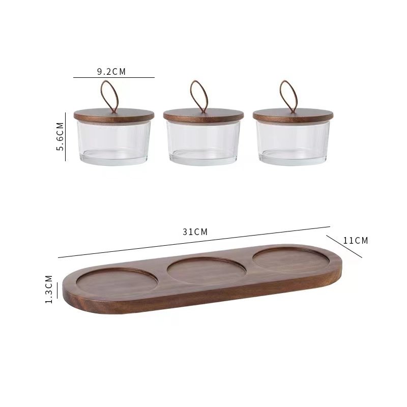 square Food Storage Container High Borosilicate Air Tight Glass with Bamboo lid