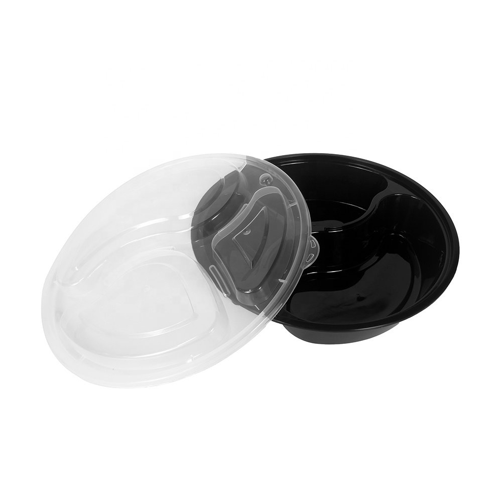Disposable Food packaging Round Meal Prep Containers With Compartment