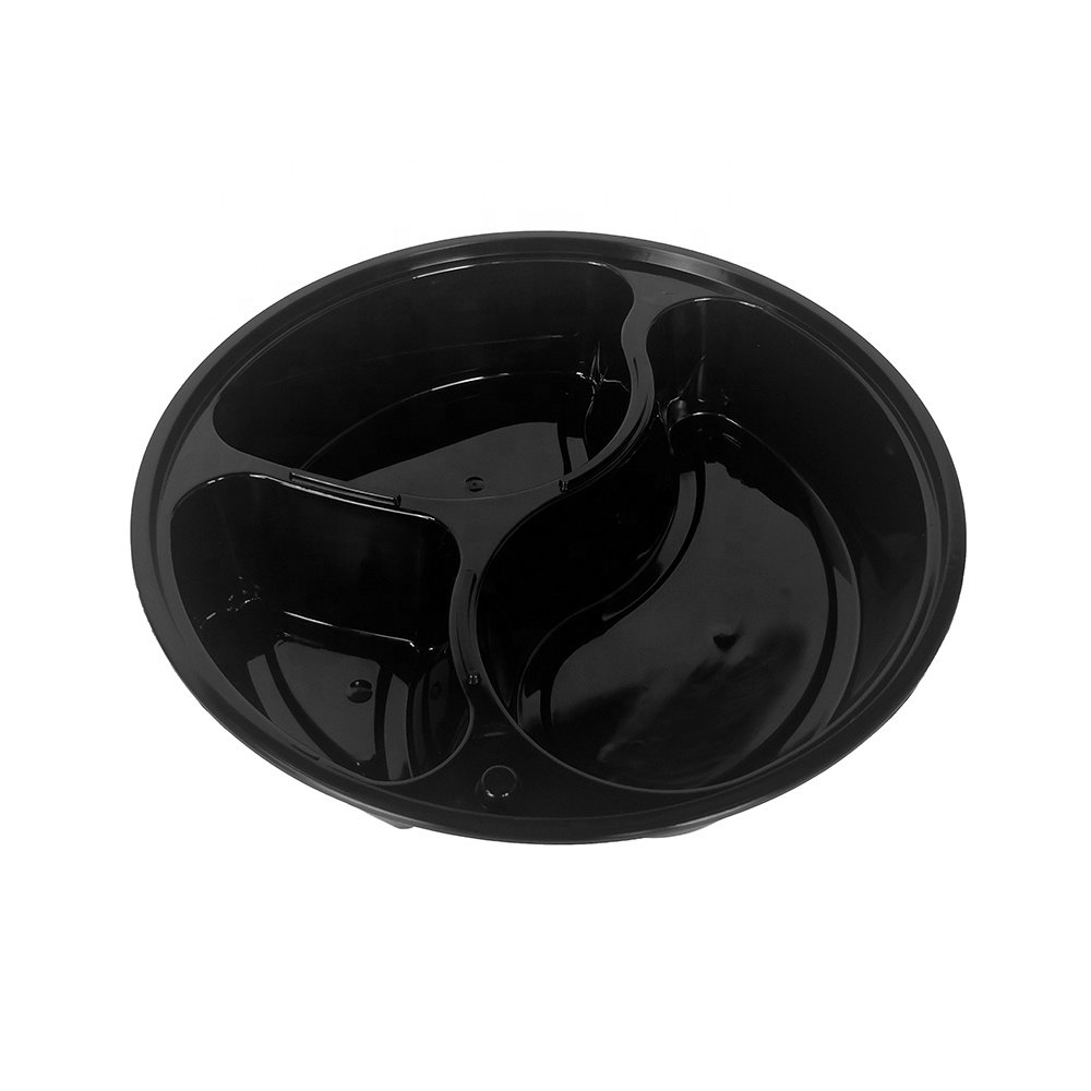 Disposable Food packaging Round Meal Prep Containers With Compartment
