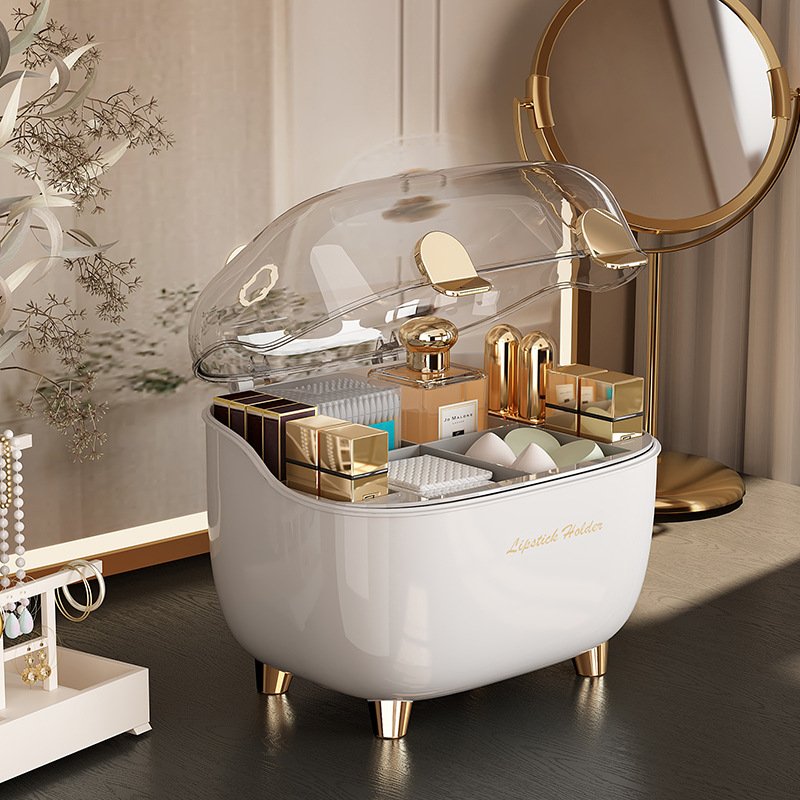 3pcs/set Makeup Organizer with Make Up Brush Holder Cosmetic Storage Box for Bathroom Vanity 2 Drawer Dresser Skincare Case