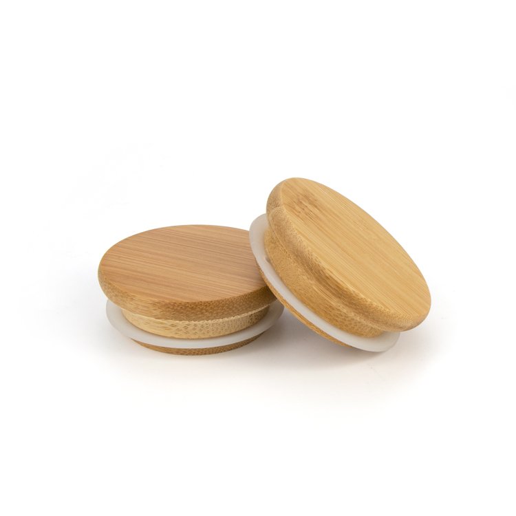 Home goods 300ml 500ml round air tight candle borosilicate glass food storage container jar with bamboo sealed lid