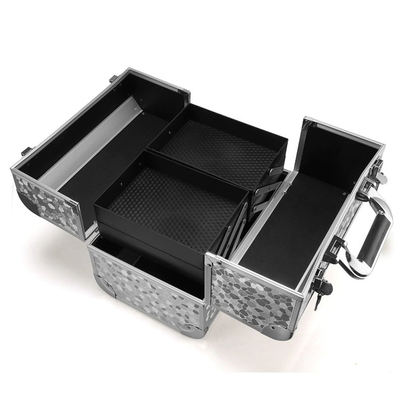 3-layer Lockable Cosmetic Organizer Box Professional Makeup Case for Make Up Tools Containing Storage Box Larger Capacity