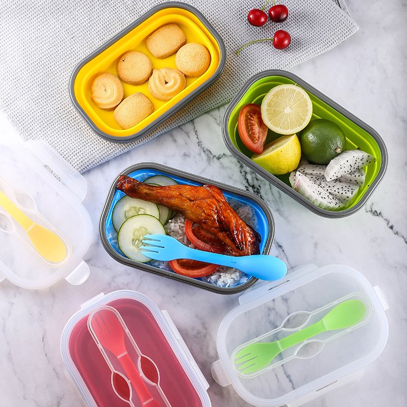 Food-Grade Foldable Lunch Box Collapsible Food Storage Containers Airtight Lunch Boxes