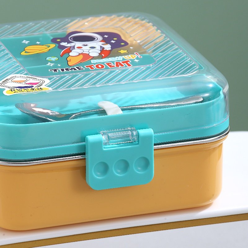 Food container storage Stainless Steel Bento lunch box food container Kids School Food storage 1120ml in 3 grids+70ml bowl