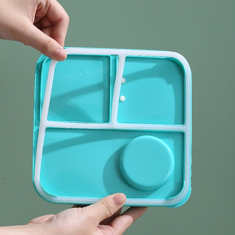 Food container storage Stainless Steel Bento lunch box food container Kids School Food storage 1120ml in 3 grids+70ml bowl
