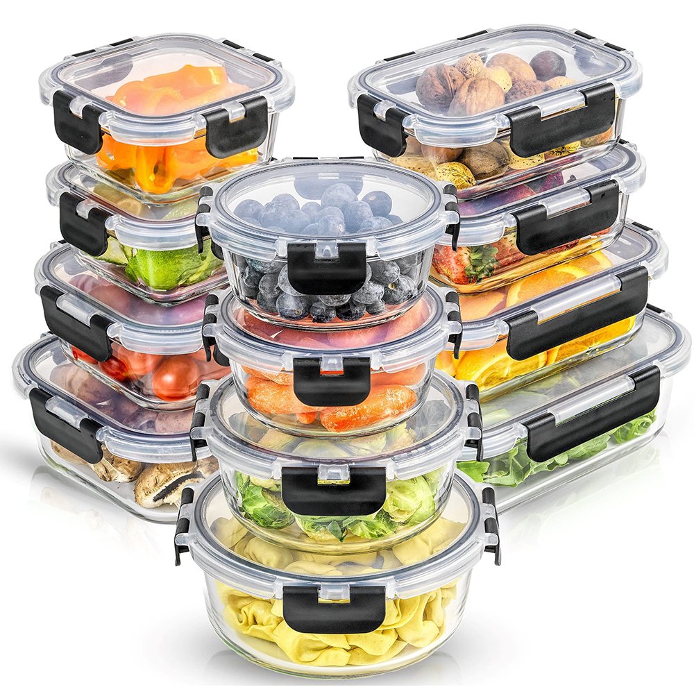 Wholesale Welcome Custom storage set glass food container with airtight lid for food storage