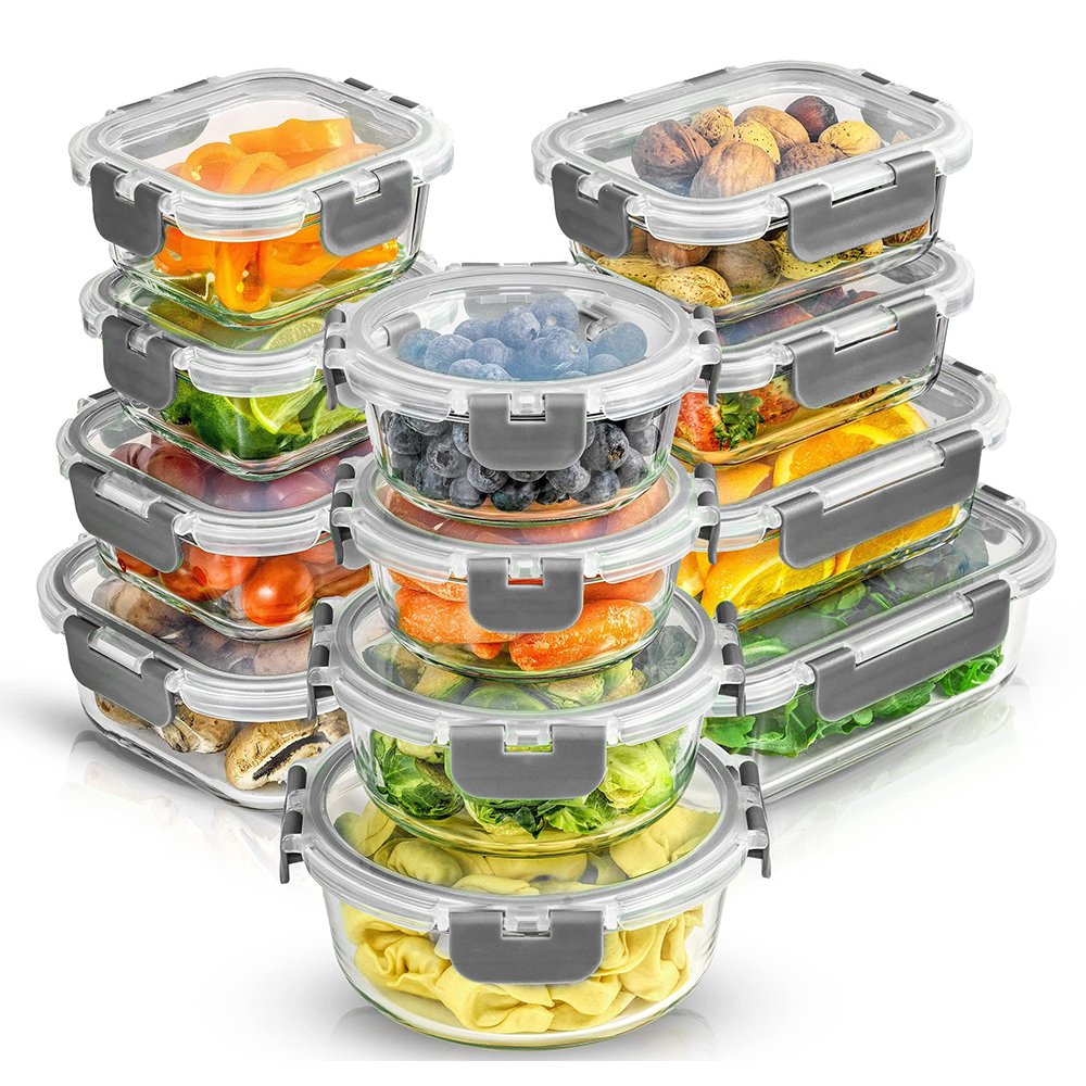 Wholesale Welcome Custom storage set glass food container with airtight lid for food storage