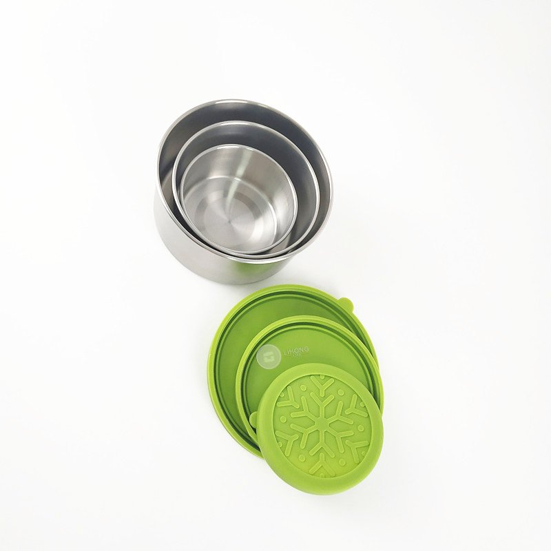 50ml 100ml Sauce Cup Silicone Round Stainless Steel Sauce Container stackable food storage containers