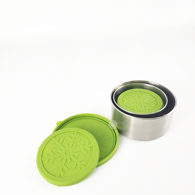 50ml 100ml Sauce Cup Silicone Round Stainless Steel Sauce Container stackable food storage containers
