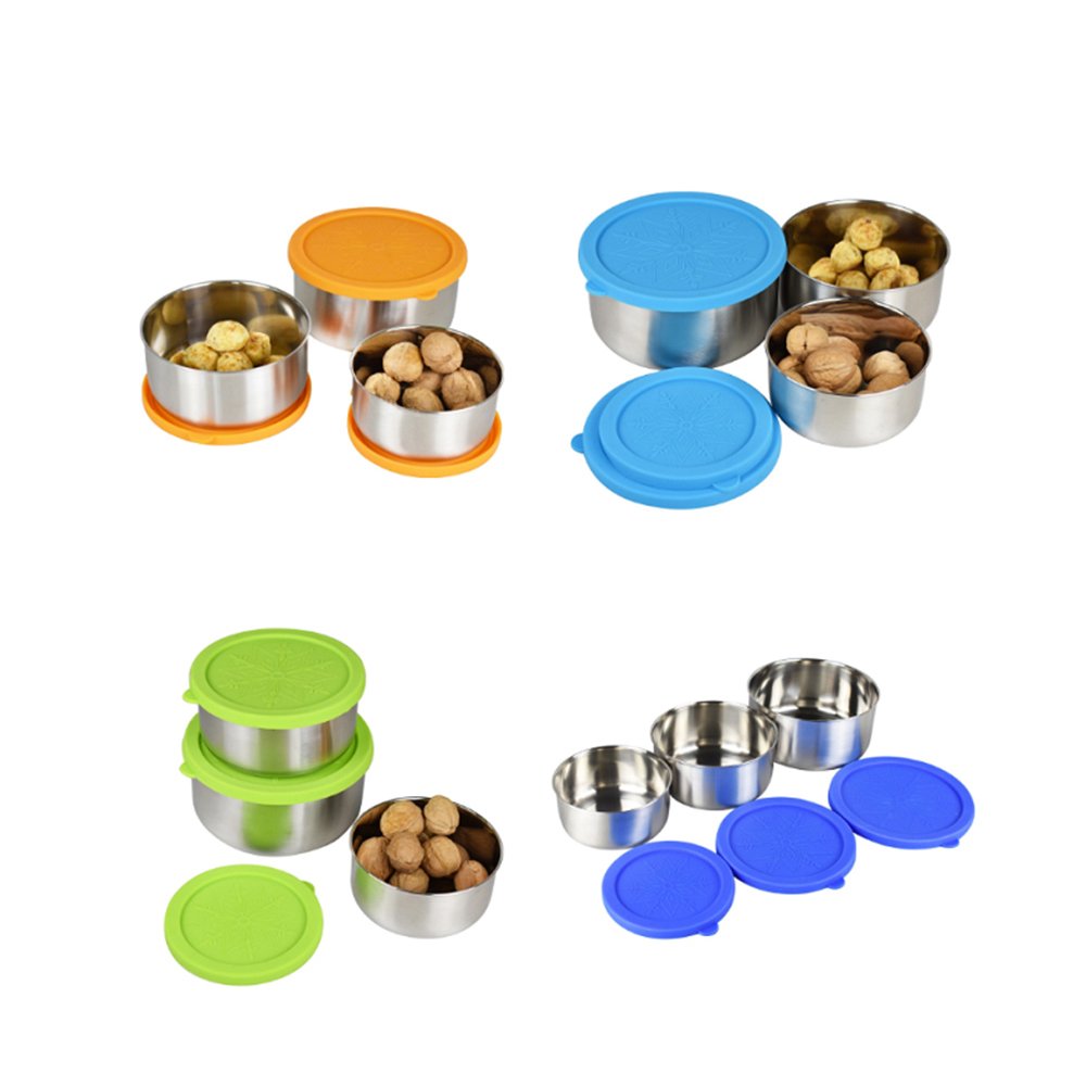 50ml 100ml Sauce Cup Silicone Round Stainless Steel Sauce Container stackable food storage containers