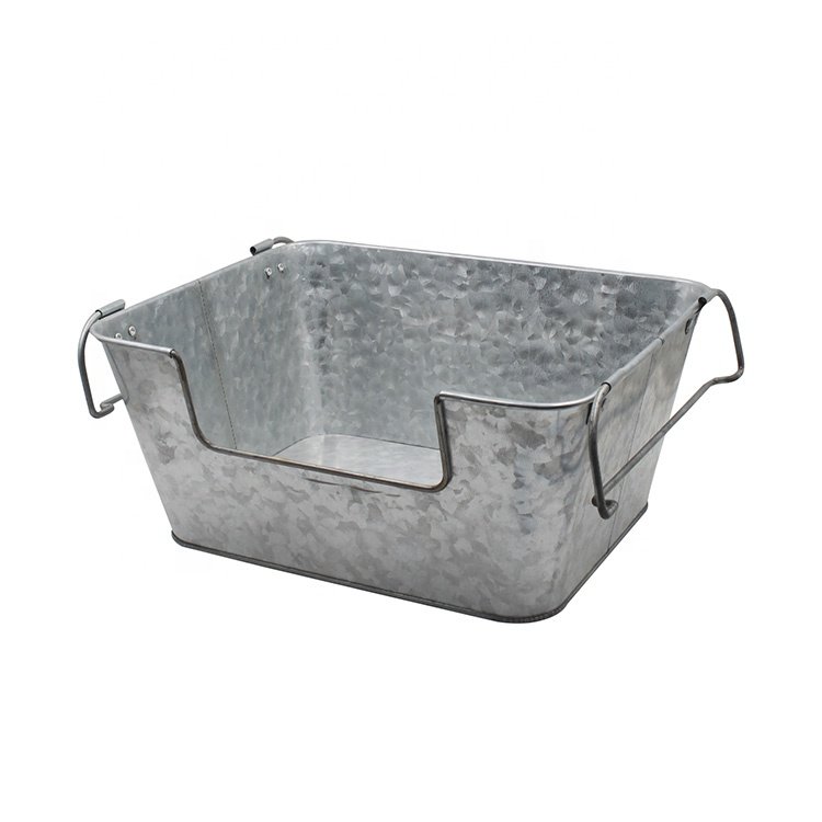 Eco-friendly Rustic Galvanized Metal Stackable Organizer Storage Basket Bin Container Storage Box
