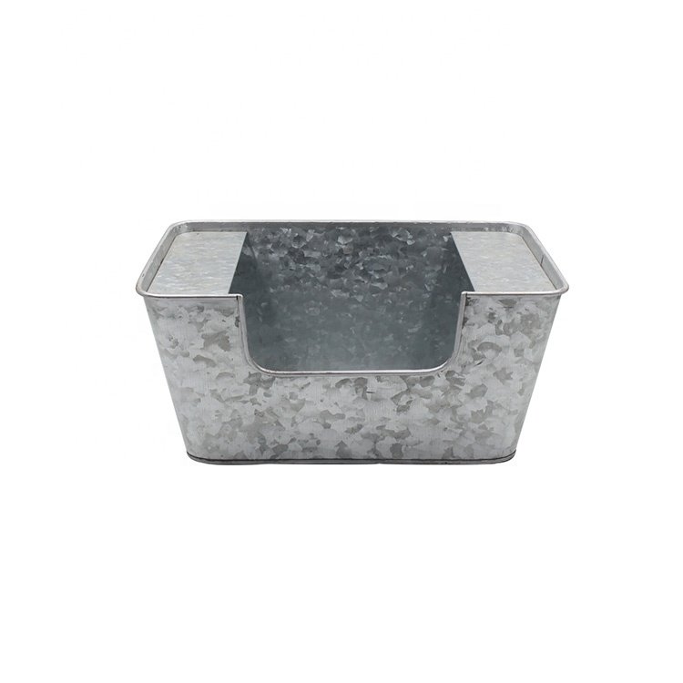 Eco-friendly Rustic Galvanized Metal Stackable Organizer Storage Basket Bin Container Storage Box