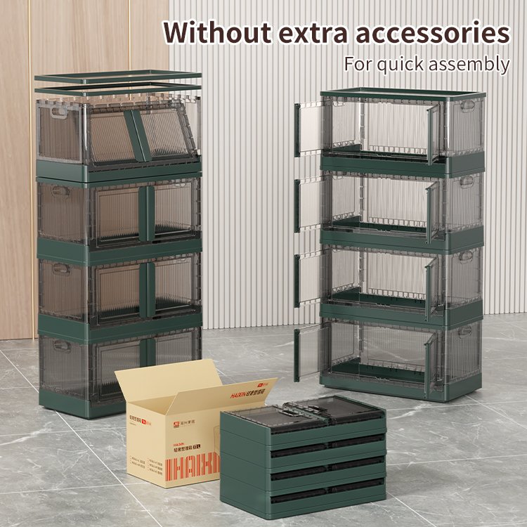 HAIXIN Multifunctional Foldable Plastic Storage Boxes Hot Selling Double Door Storage Bin For Clothes Toy Book
